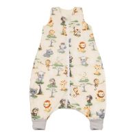Sac de dormit cu picioare pentru copii 18-36 luni Kidizi Baby Animals 0.5 tog, mansete transformabile in soseta