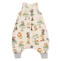 Sac de dormit cu picioare pentru copii 6-18 luni Kidizi Baby Animals 0.5 tog, mansete transformabile in soseta