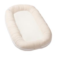 Baby nest ergonomic cu baza respirabila si husa detasabila din muselina Kidizi Airnest Natur