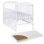 Patut din lemn masiv 120x60 cm Orella alb cu laterala culisanta, include saltea cocos LUX 120x60x9 cm