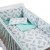 Set lenjerie 5 piese din bumbac Kidizi Mint Feathers, perna bebelus, plapumioara, aparatoare si cearceaf