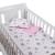 Set perna bebelus si plapumioara 100x75 cm din bumbac Kidizi Pink Stars