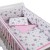 Set lenjerie 5 piese din bumbac Kidizi Pink Stars, perna bebelus, plapumioara, aparatoare si cearceaf 