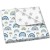 Paturica dubla din bumbac si flanel 100x75 cm Kidizi Grey Stars, 100% bumbac