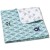 Paturica dubla din bumbac si flanel 100x75 cm Kidizi Animals Mint, 100% bumbac