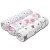 Set 3 paturici muselina 78x78 cm Kidizi Pink Hearts, 100% bumbac