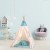 Cort copii stil indian Teepee Tent Kidizi Animals Mint, include covoras gros si 2 perne