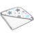 Prosop bebe din bumbac cu gluga 90x90 cm Kidizi All Mint Stars