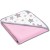 Prosop bebe din bumbac cu gluga 90x90 cm Kidizi All Pink Stars, roz
