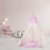 Cort copii stil indian Teepee Pink Stars XXL, include salteluta si doua pernute