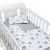 Set lenjerie matlasata 3 piese Kidizi All Mint Stars, include perna, plapumioara si cearceaf
