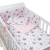 Set lenjerie matlasata 4 piese Kidizi Pink Stars, include perna, plapumioara, aparatoare si cearceaf