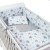 Set lenjerie matlasata 5 piese Kidizi All Mint Stars, include perna, plapumioara, aparatoare si cearceaf