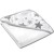 Prosop bebe din bumbac cu gluga 90x90 cm Kidizi Magic Grey Stars