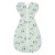 Sistem de infasat cu fermoar dublu Kidizi Swaddel Confort Zebra Mint 0-4 luni, 100% bumbac, 0.5 tog