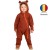 Salopeta overall din lana fleece Kidizi Teddy Terracotta 1-2 ani, prevazuta cu gluga si mansete transformabile in manusi