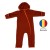 Salopeta overall din lana fleece Kidizi Teddy Terracotta 2-3 ani, prevazuta cu gluga si mansete transformabile in manusi