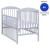 Patut din lemn masiv 120x60 cm Orella gri cu laterala culisanta, lemn masiv de pin, conform EN71