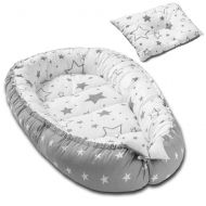 Cosulet bebelus pentru dormit Kidizi Baby Nest + pernuta plagiocefalie Kidizi Galaxy Grey