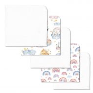 Set 3 paturici din flanel 78x78 cm Kidizi Wonderland, 100% bumbac