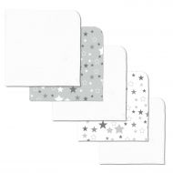 Set 3 paturici din flanel 78x78 cm Kidizi Grey Elephants, 100% bumbac