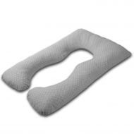 Perna multifunctionala gravide Kidizi Inga XXL Grey Dots, husa bumbac detasabila
