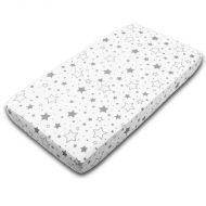 Cearceaf din bumbac cu elastic roata pentru patut 120x60 cm Kidizi Galaxy Grey