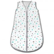 Sac de dormit copii de vara din muselina Kidizi Mint Stars 70 cm