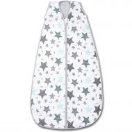 Sac de dormit copii de vara din muselina Kidizi Blue Stars 70 cm