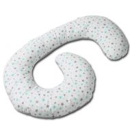 Perna gravide cu husa detasabila din bumbac, Kidizi Elisa Galaxy Mint, ofera suport spate, genunchi, burta