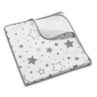 Aleza impermeabila bebelusi refolosibila 110x78 cm Kidizi Galaxy Grey, strat superior din bumbac
