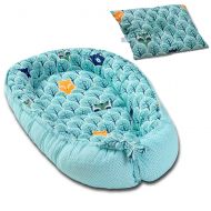 Cosulet bebelus pentru dormit Kidizi Baby Nest + pernuta plagiocefalie Kidizi Animals Mint