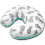 Perna alaptare cu husa bumbac detasabila Kidizi Celia Mint Feathers