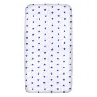 Cearceaf din bumbac cu elastic roata pentru patut 120x60 cm Kidizi Blue Stars