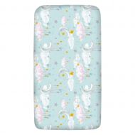 Cearceaf din bumbac cu elastic roata pentru patut 120x60 cm Kidizi Blue Moon