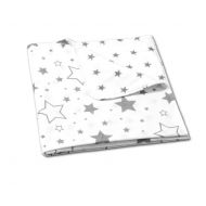 Paturica dubla din bumbac si flanel 100x75 cm Kidizi Galaxy Grey 100% bumbac