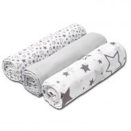Set 3 paturici muselina 78x78 cm Kidizi All Grey, 100% bumbac