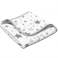 Paturica dubla de muselina XXL 120x120 cm Kidizi Galaxy Grey, 100% bumbac