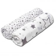 Set 2 paturici muselina 120x120 cm Kidizi Galaxy Grey, 100% bumbac