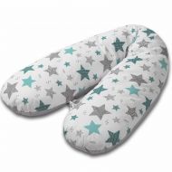 Perna gravide 3 in 1 cu husa detasabila Kidizi Lena, lungime 160 cm, All Mint Stars
