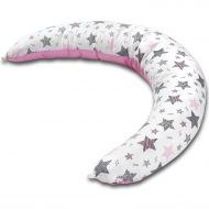 Perna gravide 200x35 cm cu husa detasabila Kidizi Hanna All Pink Stars