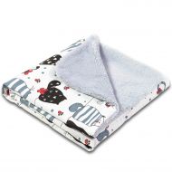 Paturica dubla pufoasa cu doua fete 100x78 cm Kidizi Fluffy Happy Kitten