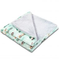 Paturica dubla pufoasa cu doua fete 100x78 cm Kidizi Fluffy Hasty Rabbit