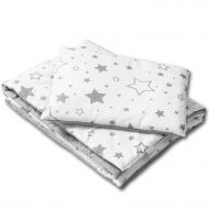 Lenjerie patut cosleeper Kidizi Galaxy Grey, include cearceaf, perna si pilota
