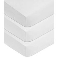 Set 3 cearceafuri din bumbac cu elastic roata pentru patut 120x60 cm Kidizi Alb