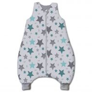 Sac de dormit cu picioare pentru copii 1-3 ani Kidizi All Mint Stars
