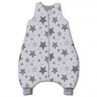Sac de dormit cu picioare pentru copii 1-2 ani Kidizi Magic Stars Grey