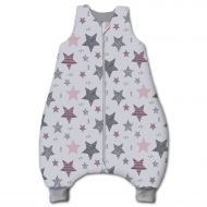 Sac de dormit cu picioare pentru copii 1-2 ani Kidizi All Pink Stars