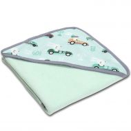 Prosop bebe din bumbac cu gluga 90x90 cm Kidizi Husty Rabbit