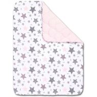 Paturica matlasata cu doua fete 100x78 cm Kidizi Pink Stars